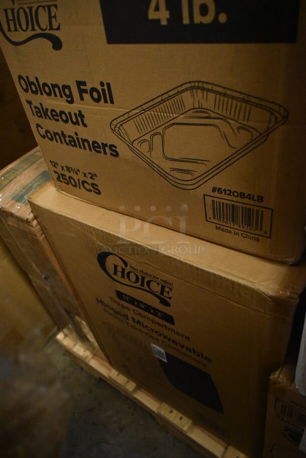 PALLET LOT of 23 BRAND NEW! Boxes Including 2 Box 795PTOBK1 Choice 4 5/8" x 3 1/2" x 2 1/2" Black Microwavable Folded Paper #1 Take-Out Container - 450/Case, 2 Box 130BKFSH Visions Wrapped Black Heavy Weight Plastic Cutlery Pack with Knife, Fork, and Spoon - 500/Case, 2 Box 130HCUTSSWR Visions Individually Wrapped White Heavy Weight Plastic Soup Spoon - 1000/Case, 3 Box 127RDTFLBULK Choice Microwavable Translucent Customizable Recessed Fit Deli Lid - 500/Case, 2 Box 129MCR24B Choice 24 oz. Black Round Microwavable Heavy Weight Container with Lid 7 1/4" - 150/Case, Vigor 24711422 Full Size 4" Deep Anti-Jam Stainless Steel Steam Table / Hotel Pan - 22 Gauge, 500CC16 Choice Clear PET Customizable Plastic Cold Cup - 16 oz. - 1000/Case, Lavex Natural Kraft Hardwound Towels, 795PTOKFT3 Choice Kraft Microwavable Folded Paper #3 Take-Out Container 7 3/4" x 5 1/2" x 2 1/2" - 200/Case, 347TCL10 Choice 10 oz. Clear Disposable Plastic Tumbler - 500/Case, 612OB4LB Choice 4 lb. Oblong Foil Take-Out Container - 250/Case, 475SP40SS Lavex 40" Stainless Steel Free Standing Smoker Pole and Base. 23 Times Your Bid!  - Image 9 of 10