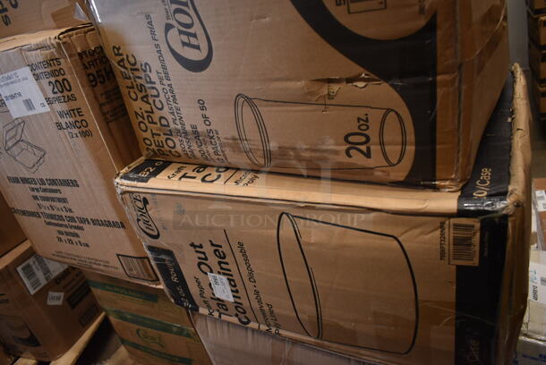 PALLET LOT of 26 BRAND NEW! Boxes Including 2 Box 395TO553PR EcoChoice Containers, 2 Box 500L1020W Choice White Hot Paper Cup Travel Lid for 10-24 oz. Standard Cups and 8 oz. Squat Cups - 1000/Case, Dart 95HT1R 9 1/2" x 9" x 3" White Foam Square Take Out Container with Hinged Lid - 200/Case, Choice 4 ox Take out Containers, 795KFT32RNPE Choice 32 oz. Round Kraft PE-Lined Microwavable Take-Out Container 5 15/16" x 3" - 300/Case, Royal Paper R810 5 1/2" Eco-Friendly Wood Coffee Stirrer - 10000/Case, 267810006 Acopa Phoenix 7 5/16" 18/0 Stainless Steel Forged Salad / Dessert Fork - 12/Pack, 5105EF0001 Equip by T&S 5EF-0001 Replacement Electronic Faucet White Control Module, 760SOUP16 EcoChoice 16 oz. Kraft Paper Food Cup with Vented Lid - 250/Case, 600GT4 Grease Trap. 26 Times Your Bid!  - Image 5 of 11