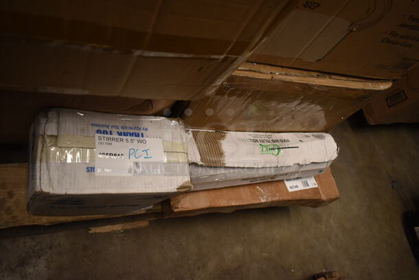 PALLET LOT of 26 BRAND NEW! Boxes Including 2 Box 395TO553PR EcoChoice Containers, 2 Box 500L1020W Choice White Hot Paper Cup Travel Lid for 10-24 oz. Standard Cups and 8 oz. Squat Cups - 1000/Case, Dart 95HT1R 9 1/2" x 9" x 3" White Foam Square Take Out Container with Hinged Lid - 200/Case, Choice 4 ox Take out Containers, 795KFT32RNPE Choice 32 oz. Round Kraft PE-Lined Microwavable Take-Out Container 5 15/16" x 3" - 300/Case, Royal Paper R810 5 1/2" Eco-Friendly Wood Coffee Stirrer - 10000/Case, 267810006 Acopa Phoenix 7 5/16" 18/0 Stainless Steel Forged Salad / Dessert Fork - 12/Pack, 5105EF0001 Equip by T&S 5EF-0001 Replacement Electronic Faucet White Control Module, 760SOUP16 EcoChoice 16 oz. Kraft Paper Food Cup with Vented Lid - 250/Case, 600GT4 Grease Trap. 26 Times Your Bid!  - Image 6 of 11
