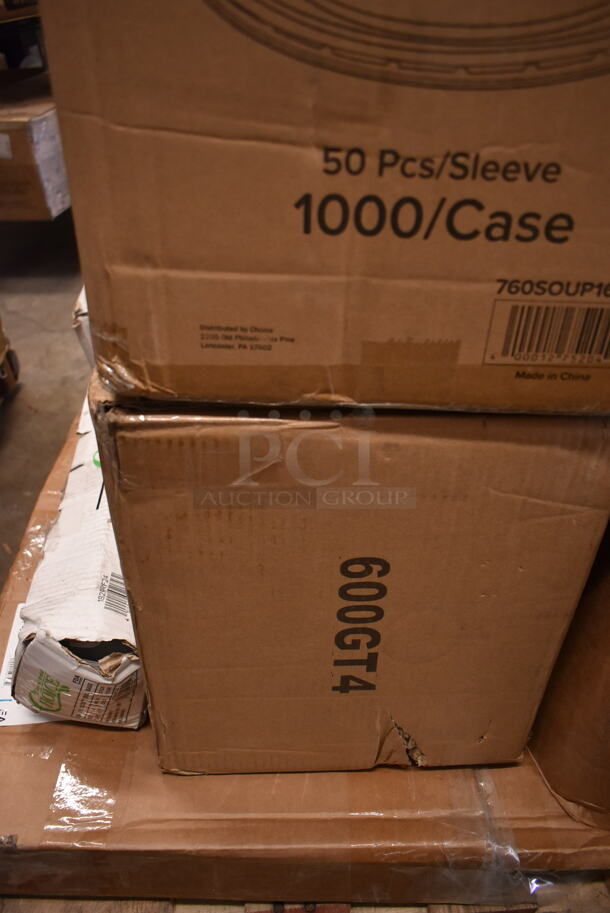PALLET LOT of 26 BRAND NEW! Boxes Including 2 Box 395TO553PR EcoChoice Containers, 2 Box 500L1020W Choice White Hot Paper Cup Travel Lid for 10-24 oz. Standard Cups and 8 oz. Squat Cups - 1000/Case, Dart 95HT1R 9 1/2" x 9" x 3" White Foam Square Take Out Container with Hinged Lid - 200/Case, Choice 4 ox Take out Containers, 795KFT32RNPE Choice 32 oz. Round Kraft PE-Lined Microwavable Take-Out Container 5 15/16" x 3" - 300/Case, Royal Paper R810 5 1/2" Eco-Friendly Wood Coffee Stirrer - 10000/Case, 267810006 Acopa Phoenix 7 5/16" 18/0 Stainless Steel Forged Salad / Dessert Fork - 12/Pack, 5105EF0001 Equip by T&S 5EF-0001 Replacement Electronic Faucet White Control Module, 760SOUP16 EcoChoice 16 oz. Kraft Paper Food Cup with Vented Lid - 250/Case, 600GT4 Grease Trap. 26 Times Your Bid!  - Image 11 of 11