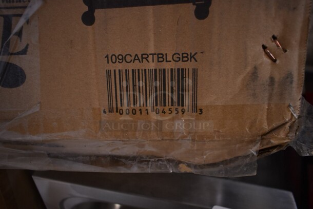BRAND NEW SCRATCH AND DENT! Choice 109CARTBLGBK Black Utility / Bussing Cart with Three Shelves - 42" x 20" - Image 4 of 4