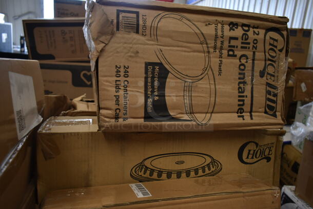 PALLET LOT of 27 BRAND NEW! Boxes Including 2 Box 128HDLDBULK ChoiceHD Microwavable Translucent Plastic Deli Container Lid - 480/Case, 922V78710 Vollrath 78710 1.25 Qt. Stainless Steel Bain Marie Pot, 600DI1995 Regency 9" x 9" x 5" 18-Gauge Stainless Steel One Compartment Drop-In Sink with 3 1/2" Gooseneck Faucet, REgency 600DW11 11" Ice Cream Dipper Well and Faucet Set, 427FCRVINWHT Lancaster Table & Seating White Resin Folding Chair with Vinyl Seat, Tuxton GZP-800 TuxTrendz 14 5/8" x 8 5/8" Bright White Stackable China Taco Plate - 6/Case, 105RR13040 Point Plus 3 1/8" x 230' Thermal Cash Register POS Paper Roll Tape - 50/Case, 627MFNMINI Fat Daddio's MFN-MINI ProSeries 24 Cup 1.5 oz. Anodized Aluminum Mini Muffin / Cupcake Pan - 17" x 11 1/2". 27 Times Your Bid!  - Image 10 of 11