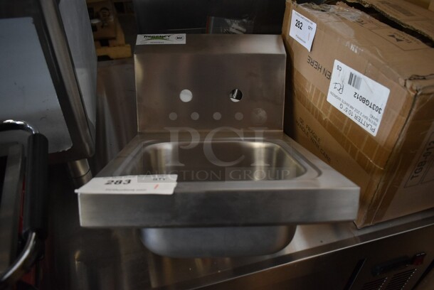BRAND NEW SCRATCH AND DENT! Regency 600HS12  12" x 16" Wall Mounted Hand Sink. No Faucet.  - Image 3 of 5