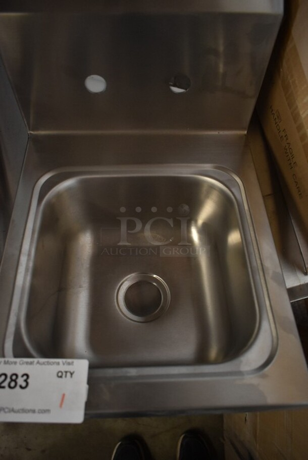 BRAND NEW SCRATCH AND DENT! Regency 600HS12  12" x 16" Wall Mounted Hand Sink. No Faucet.  - Image 4 of 5