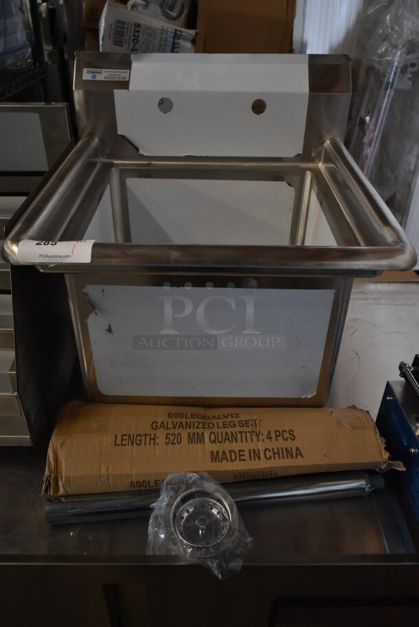 BRAND NEW SCRATCH AND DENT! Steelton 522CS11818N 23 1/2" 18-Gauge Stainless Steel One Compartment Commercial Sink without Drainboard - 18" x 18" x 12" Bowl - Image 2 of 9
