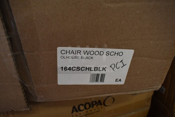 BRAND NEW SCRATCH AND DENT! Lancaster Table & Seating 164CSCHLBLK Black Finish Wood School House Chair - Image 2 of 2