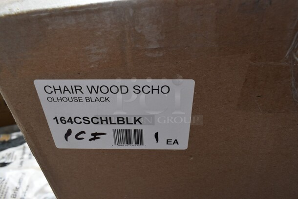 BRAND NEW SCRATCH AND DENT! Lancaster Table & Seating 164CSCHLBLK Black Finish Wood School House Chair - Image 2 of 2