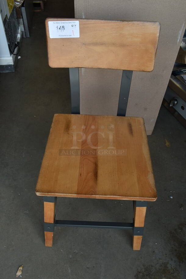 BRAND NEW SCRATCH AND DENT! Lancaster Table & Seating 164CINDNATAN Wooden Dining Height Industrial Chair with Antique Natural Finish - Image 2 of 5