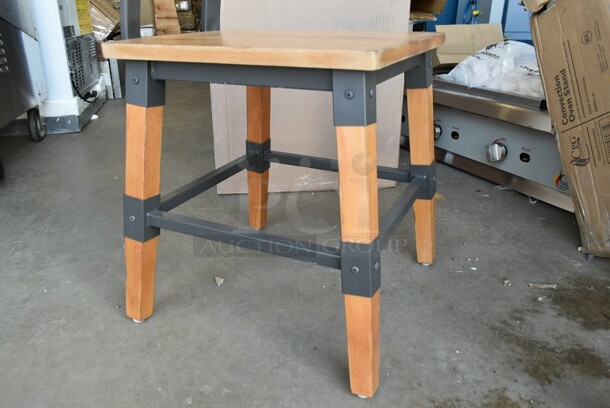 BRAND NEW SCRATCH AND DENT! Lancaster Table & Seating 164CINDNATAN Wooden Dining Height Industrial Chair with Antique Natural Finish - Image 4 of 5