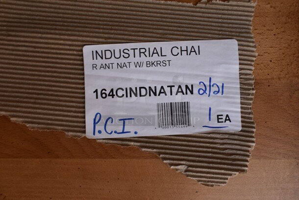 BRAND NEW SCRATCH AND DENT! Lancaster Table & Seating 164CINDNATAN Wooden Dining Height Industrial Chair with Antique Natural Finish - Image 5 of 5