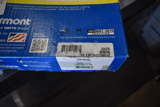 3 BRAND NEW SCRATCH AND DENT! Dormont 1675KIT48 Deluxe 48" Moveable Gas Connector Kit with SnapFast® Quick Disconnect, Two Elbows, and Restraining Cable - 3/4" Diameter. 3 Times Your Bid! - Image 5 of 5