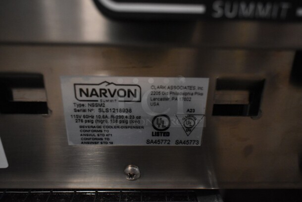 BRAND NEW SCRATCH AND DENT! Narvon NSSM2 Stainless Steel Double 3 Gallon Pourover Granita / Slushy / Frozen Beverage Dispenser. 115 Volts, 1 Phase. Tested and Working! - Image 8 of 8