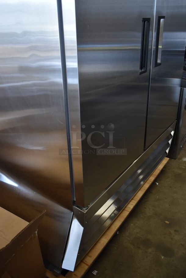 BRAND NEW SCRATCH AND DENT! 2023 Avantco 178A49RHC Stainless Steel Commercial 2 Door Reach In Cooler. 115 Volts, 1 Phase. Tested and Powers On But Does Not Get Cold
 - Image 5 of 8