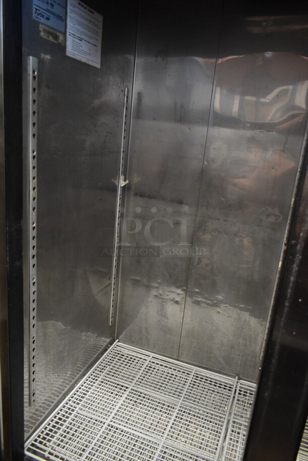 Turbo Air MSR-49NM Stainless Steel Commercial 2 Door Reach In Cooler w/ Poly Coated Racks on Commercial Casters. 115 Volts, 1 Phase. Cannot Test, Unit Trips Breaker - Image 4 of 5