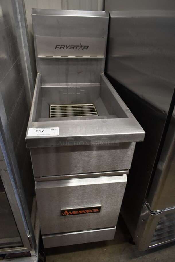 2021 Sierra FRYSTAR400 Stainless Steel Commercial Floor Style Natural Gas Powered Deep Fat Fryer.  - Image 1 of 4
