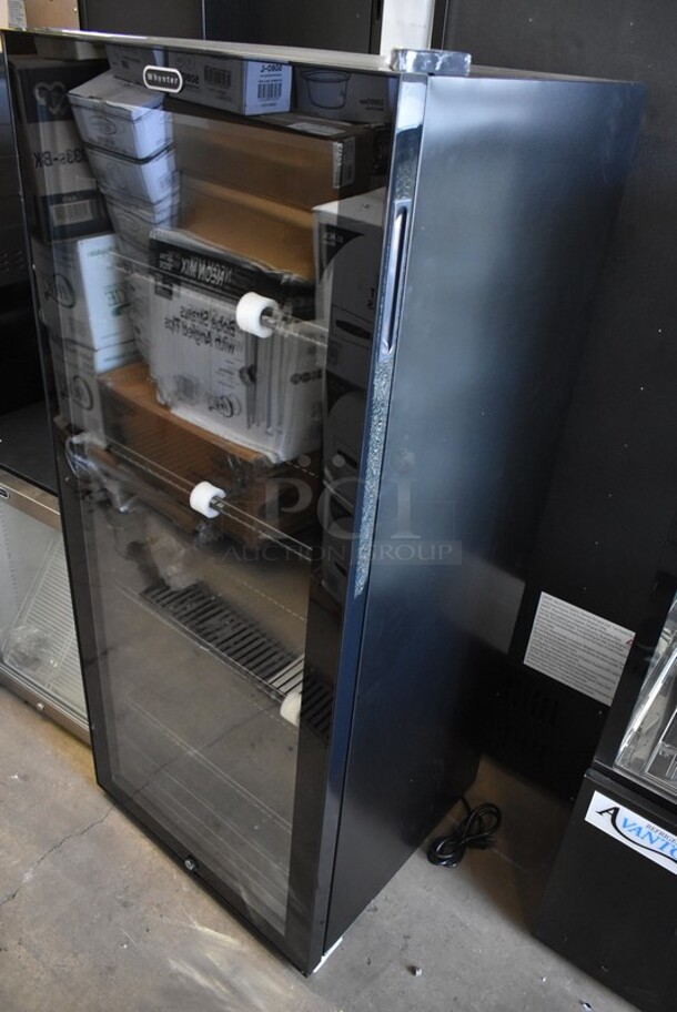 BRAND NEW SCRATCH AND DENT! Whynter FWC-1201BB Metal Freestanding 34 Bottle Wine Cooler Merchandiser w/ Touch Screen. 115 Volts, 1 Phase. Tested and Working! - Image 2 of 5