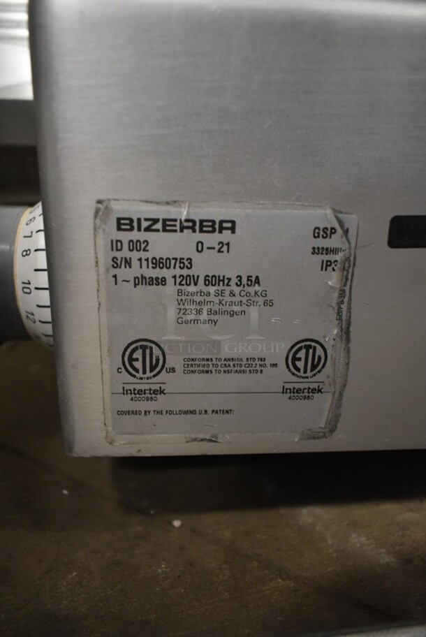 2021 Bizerba GSP H Stainless Steel Commercial Countertop Meat Slicer. 120 Volts, 1 Phase. Tested and Working! - Image 5 of 5