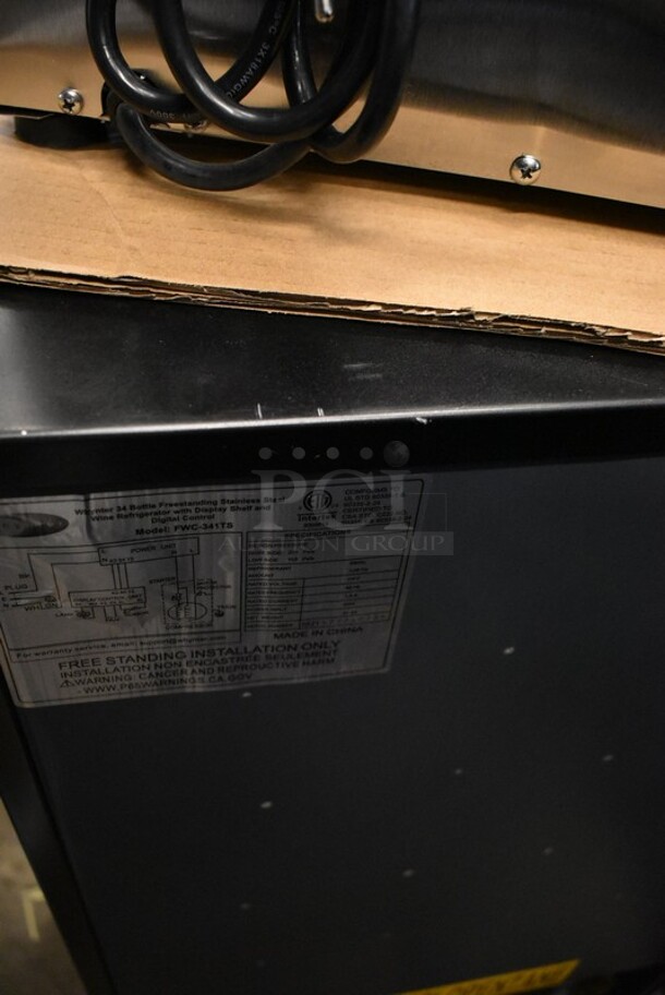BRAND NEW SCRATCH AND DENT! Whynter FWC-341TS Metal 34 Bottle Freestanding Wine Cooler Merchandiser w/ Display Shelf and Digital Control. 115 Volts, 1 Phase. Tested and Working! - Image 5 of 6
