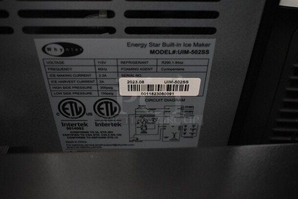BRAND NEW SCRATCH AND DENT! Whynter UIM-502SS Built-In / Freestanding 15" Ice Maker Machine Stainless Steel 25lb. 115 Volt, 1 Phase. Tested and Working! - Image 9 of 9
