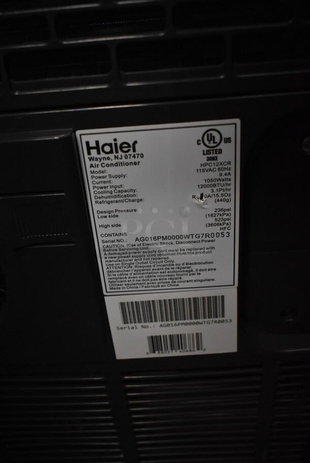 BRAND NEW SCRATCH AND DENT! Haier HPC12XCR 12,000 BTU Portable 3 Speed Air Conditioner. 115 Volt, 1 Phase. Tested and Working! - Image 7 of 7