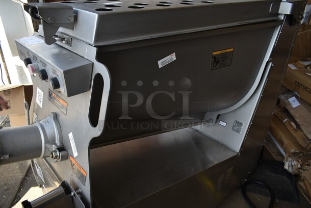 2019 Hobart MG2032 Metal Commercial Floor Style Electric Powered Meat Mixer Grinder w/ Foot Pedal on Commercial Casters. 208 Volts, 3 Phase. Tested and Working! - Image 7 of 11