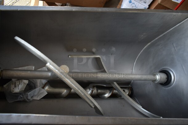 2019 Hobart MG2032 Metal Commercial Floor Style Electric Powered Meat Mixer Grinder w/ Foot Pedal on Commercial Casters. 208 Volts, 3 Phase. Tested and Working! - Image 8 of 11