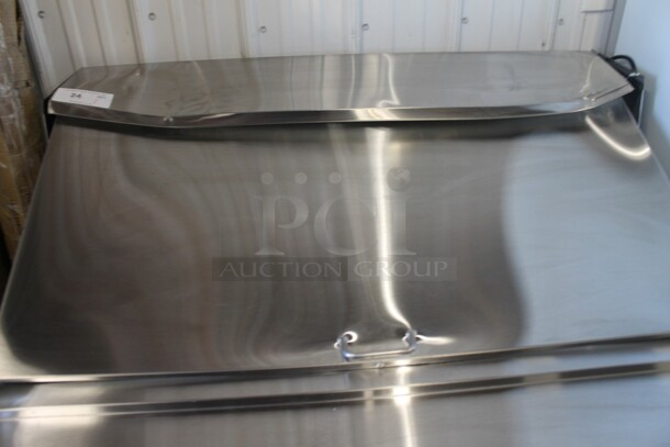 BRAND NEW SCRATCH AND DENT! 2023 Avantco 178APT48MHC Stainless Steel Commercial Sandwich Salad Prep Table Bain Marie Mega Top on Commercial Casters. 115 Volts, 1 Phase. Tested and Working! - Image 3 of 8