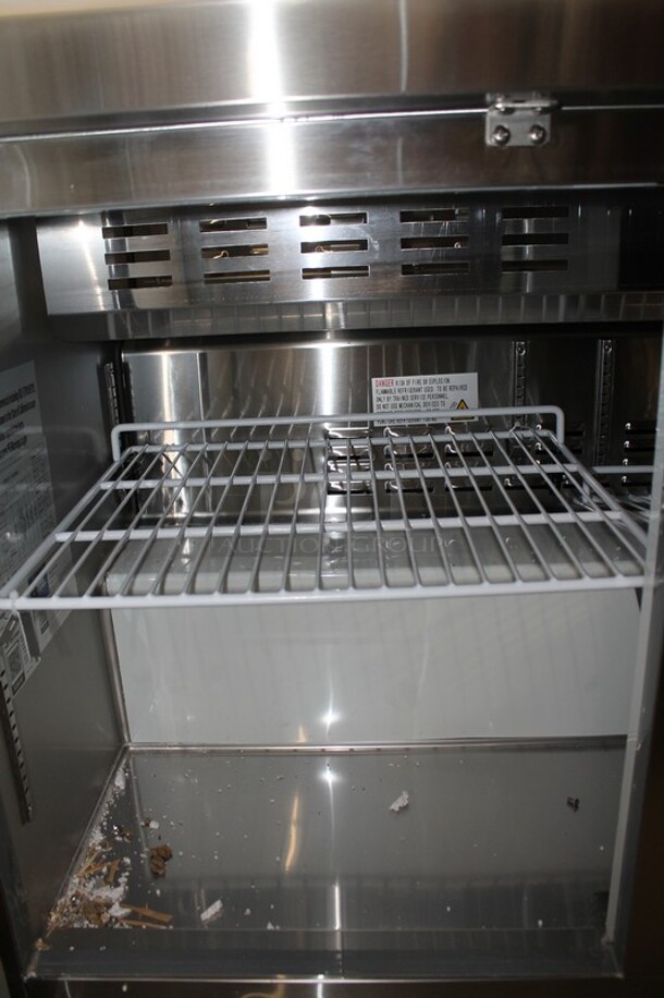 BRAND NEW SCRATCH AND DENT! 2023 Avantco 178APT48HC Stainless Steel Commercial Sandwich Salad Prep Table Bain Marie Mega Top on Commercial Casters. 115 Volts, 1 Phase. Tested and Working! - Image 6 of 8