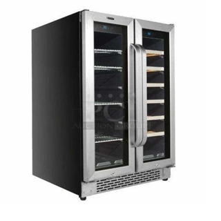 BRAND NEW SCRATCH AND DENT! Whynter BWB-2060FDS 24" Built-In French Door Dual Zone 20 Bottle Wine 60 Can Beverage Cooler Merchandiser. 115 Volts, 1 Phase. Tested and Working!