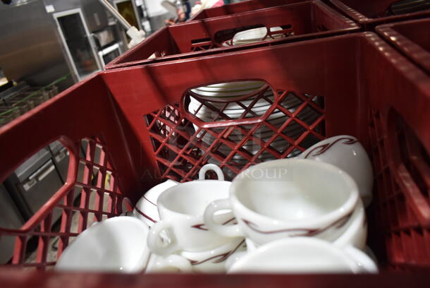 ALL ONE MONEY! Lot of 2 Bins of Dishes Including Plates and Mugs - Image 6 of 7