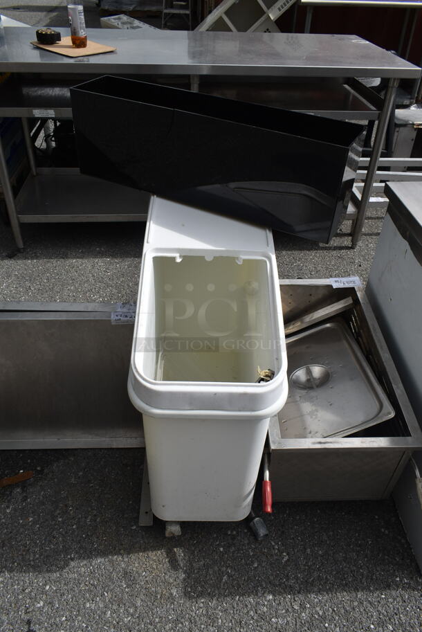 ALL ONE MONEY! Lot of White Poly Ingredient Bin and Black Bin.  - Image 1 of 3