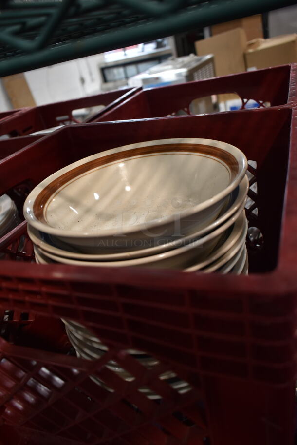 ALL ONE MONEY! Lot of 2 Bins of Dishes Including Plates and Bowls - Image 2 of 5