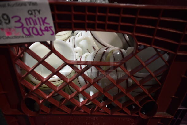 ALL ONE MONEY! Lot of 3 Bins of Dishes Including Mugs, Footed Beverage Glasses and Dessert Cups - Image 3 of 7