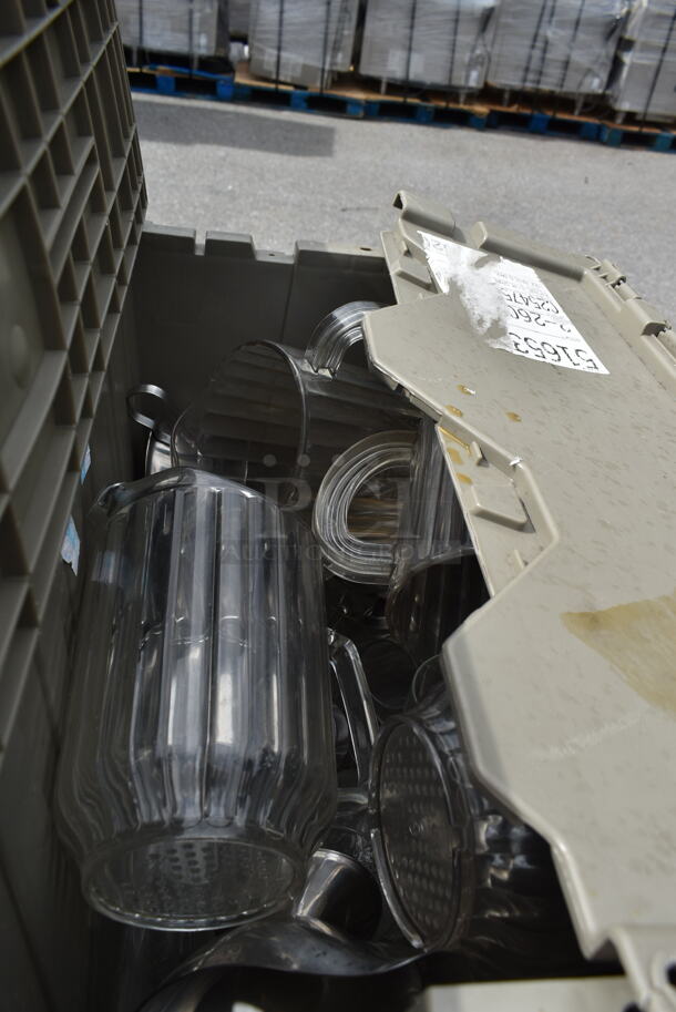 PALLET LOT of Poly Bins and Contents Including Spoons, Forks, and Glasses - Image 5 of 8