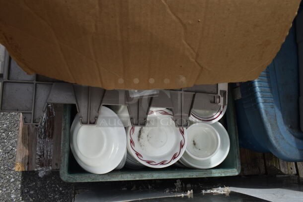 PALLET LOT of Poly Bins and Contents Including Spoons, Forks, and Glasses - Image 7 of 8