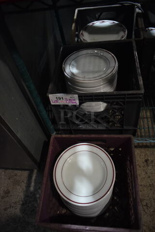 ALL ONE MONEY! Lot of 3 Bins of Dishes Including Plates