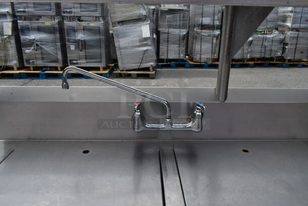 Stainless Steel Commercial 2 Bay Sink w/ Faucet, Handles, Over Shelf and Under Shelf.  - Image 2 of 8