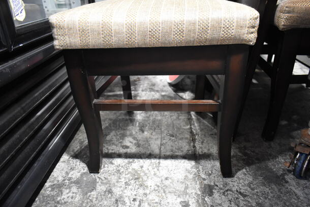 12 Wooden Dining Height Chairs w/ Tan Cushion. 12 Times Your Bid! - Image 4 of 4