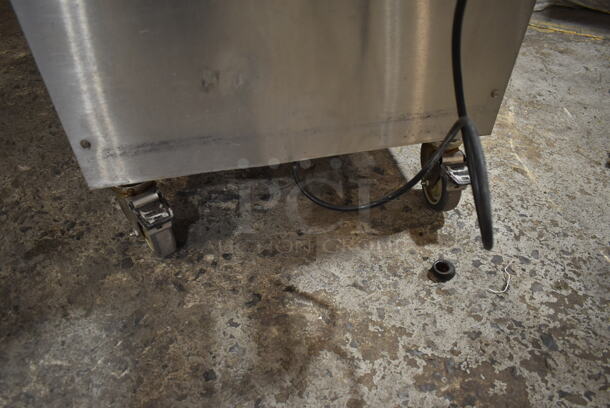 2017 Hobart MG2032 Metal Commercial Floor Style Electric Powered Meat Mixer Grinder w/ Foot Pedal on Commercial Casters. 208 Volts, 3 Phase. Tested and Working! - Image 3 of 8