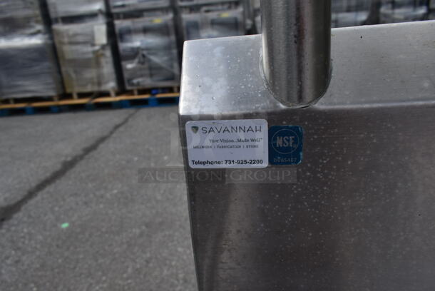 Stainless Steel Commercial 2 Bay Sink w/ Faucet, Handles, Over Shelf and Under Shelf.  - Image 8 of 8