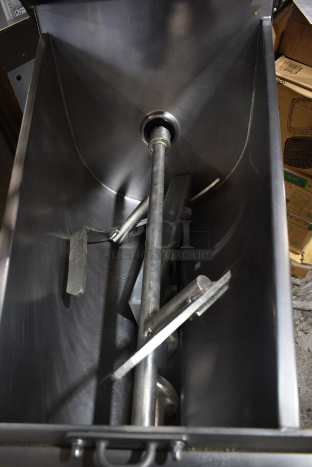 2017 Hobart MG2032 Metal Commercial Floor Style Electric Powered Meat Mixer Grinder w/ Foot Pedal on Commercial Casters. 208 Volts, 3 Phase. Tested and Working! - Image 6 of 8