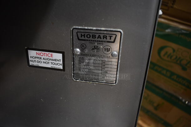 2017 Hobart MG2032 Metal Commercial Floor Style Electric Powered Meat Mixer Grinder w/ Foot Pedal on Commercial Casters. 208 Volts, 3 Phase. Tested and Working! - Image 8 of 8