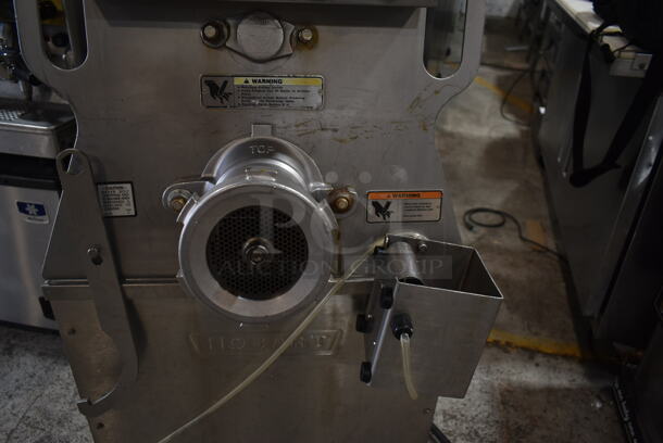 2016 Hobart MG2032 Metal Commercial Floor Style Electric Powered Meat Mixer Grinder w/ Foot Pedal on Commercial Casters. 208 Volts, 3 Phase. Tested and Working! - Image 5 of 9