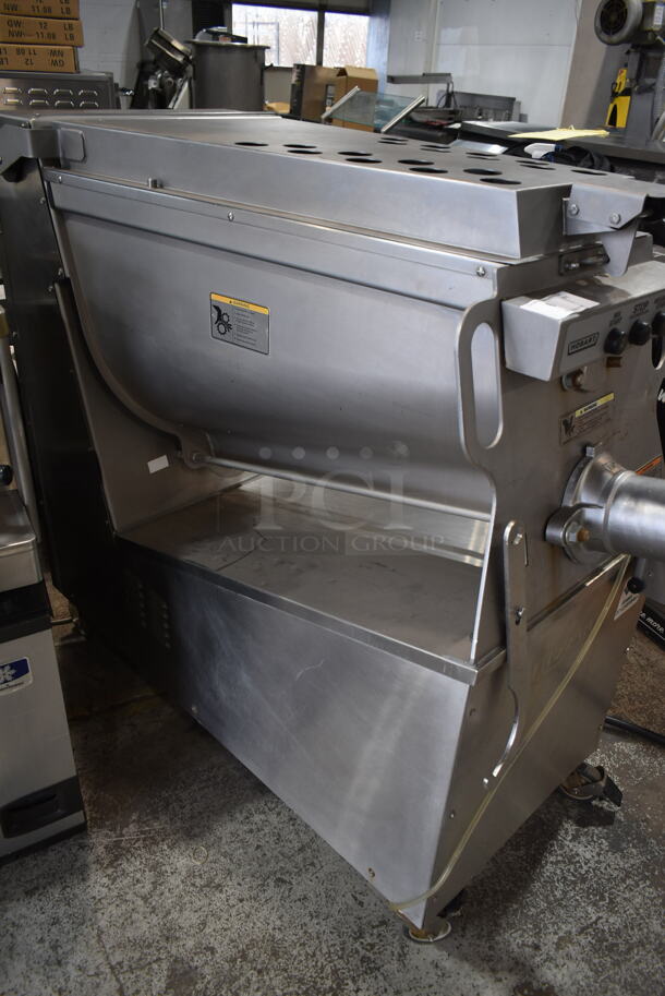 2016 Hobart MG2032 Metal Commercial Floor Style Electric Powered Meat Mixer Grinder w/ Foot Pedal on Commercial Casters. 208 Volts, 3 Phase. Tested and Working! - Image 6 of 9