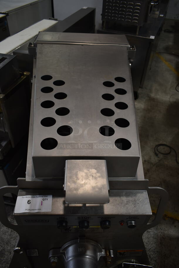 2016 Hobart MG2032 Metal Commercial Floor Style Electric Powered Meat Mixer Grinder w/ Foot Pedal on Commercial Casters. 208 Volts, 3 Phase. Tested and Working! - Image 7 of 9