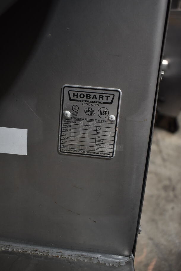 2016 Hobart MG2032 Metal Commercial Floor Style Electric Powered Meat Mixer Grinder w/ Foot Pedal on Commercial Casters. 208 Volts, 3 Phase. Tested and Working! - Image 9 of 9