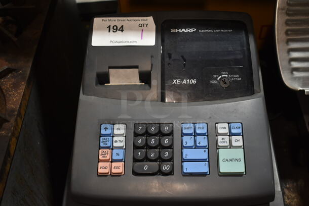 Sharp XE-A106 Countertop Electronic Cash Register.  - Image 2 of 6