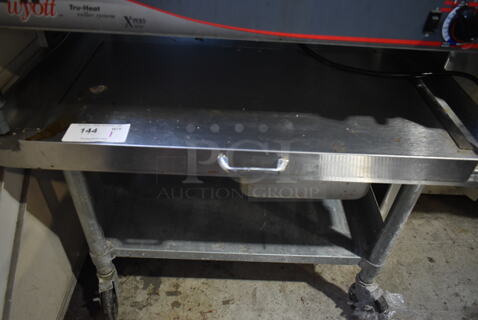 Stainless Steel Commercial Equipment Stand w/ Metal Under Shelf on Commercial Casters. 