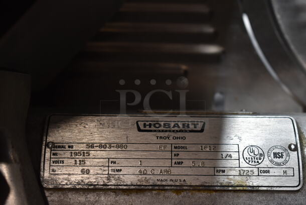 Hobart 1612 Stainless Steel Commercial Countertop Automatic Meat Slicer. 115 Volts, 1 Phase. Cannot Test - Unit Trips Breaker - Image 7 of 7