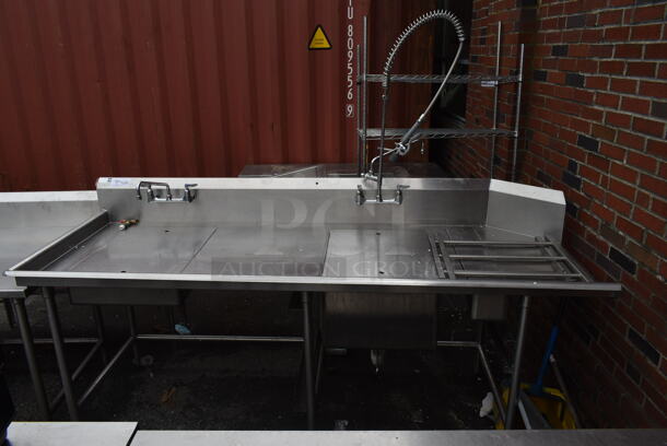 Stainless Steel Commercial Left Side Dirty Side Dishwasher Table w/ Handles and Spray Nozzle Attachment. Bays; 20x25, 20x22 - Image 2 of 12